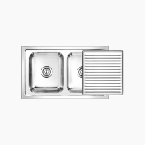 Contemporary Nirali kitchen sink and faucet installation concept available through The Build Mart Bikaner