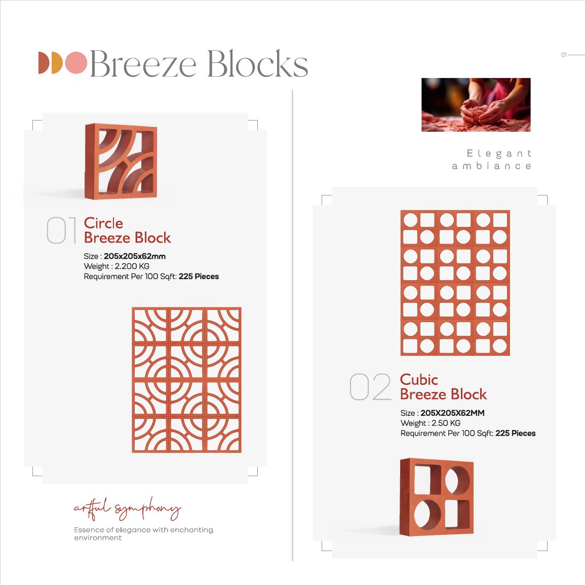 Patterned terracotta breeze blocks