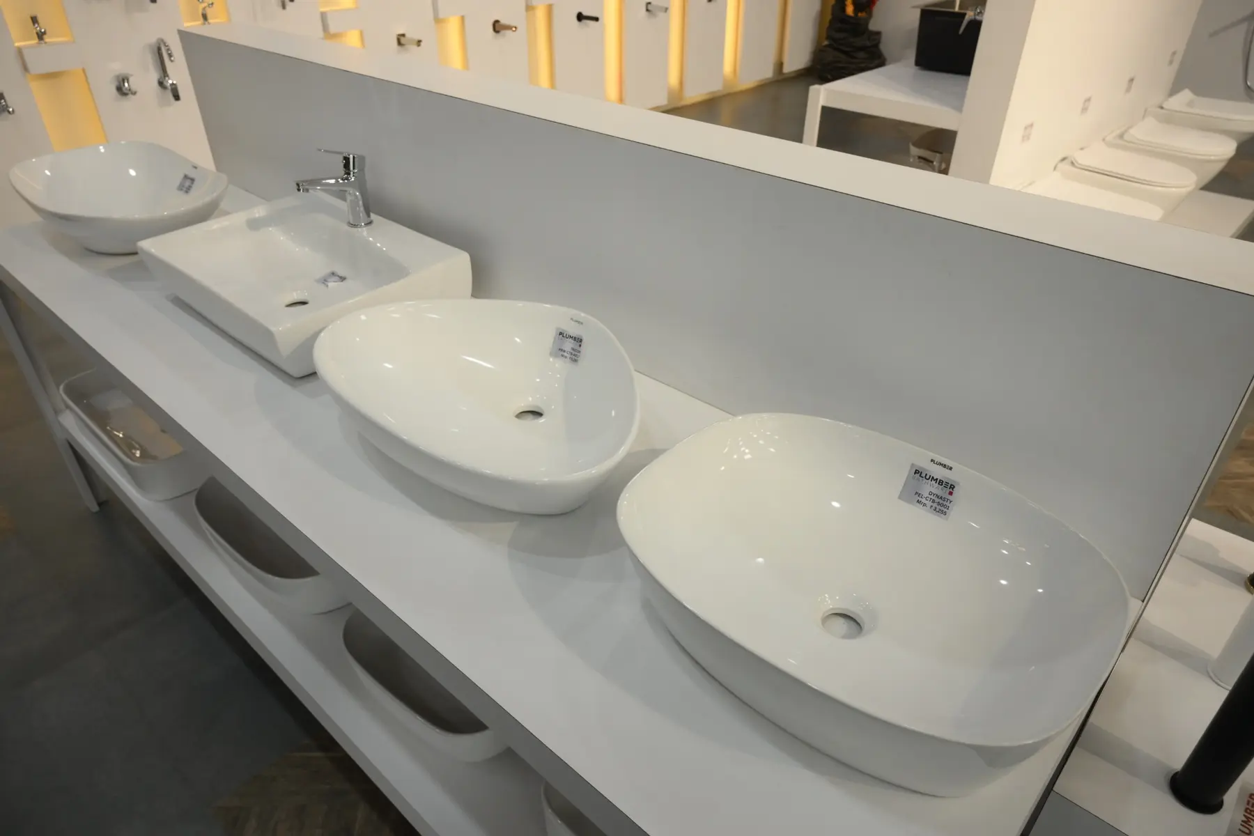 Bathroom basin display at The Build Mart illustrating everyday water-use points