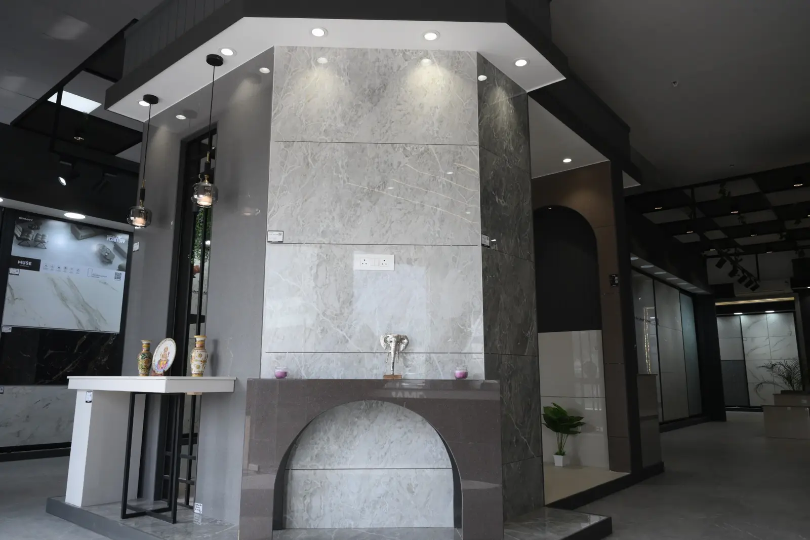 Large-format vitrified tile display representing Ceramax manufacturing expertise within The Build Mart group